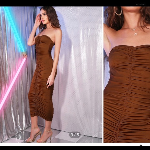 SHEIN Dresses & Skirts - Ruched Strappless Dress Size S